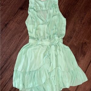 Mustard Seed Light Green Ruffled Kids Dress